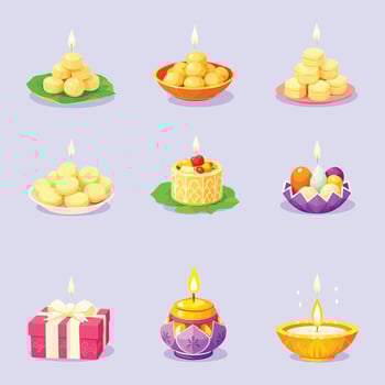 Celebratory Candles and Sweet Treats for Festive Occasions vector