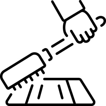 A line style icon showing washing brush vector