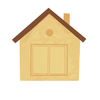 Cute Flat Style House Illustration for Environmental or Educational Themes png