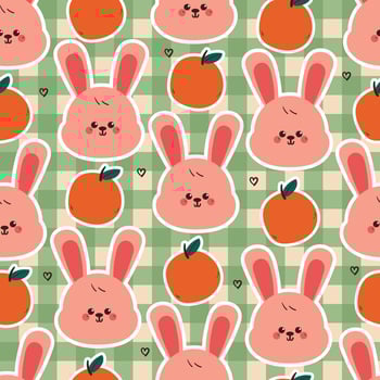 Bunny and orange pattern background vector