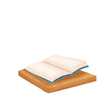 Cute Open Notebook on Wooden Surface Watercolor Clipart png