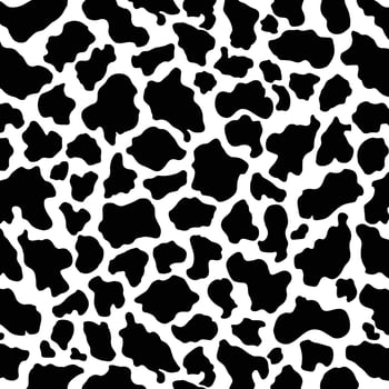 Black and White Cow Print Seamless Pattern. Rustic Animal Inspired Background for Fashion, Textile, and DIY Home Decor vector