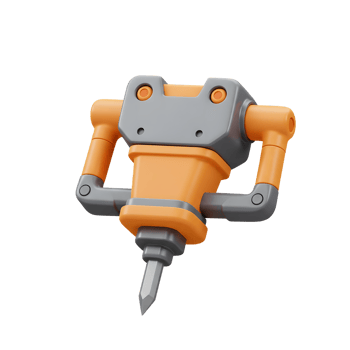 Heavy Duty 3D Rendered Jackhammer Tool Isolated on Transparent Background png