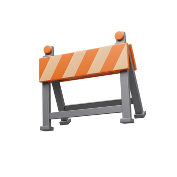 Road Safety 3D Rendered Construction Barrier Isolated on Transparent Background png