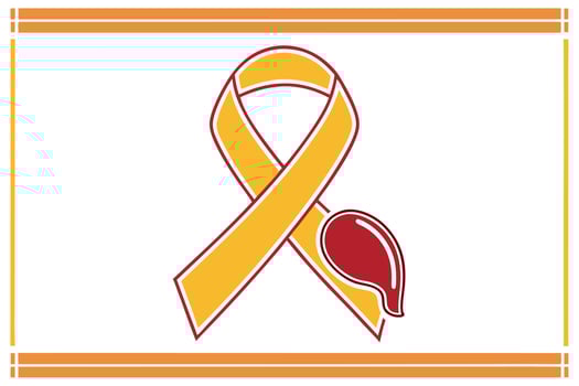 A yellow ribbon with an orange and red stripe vector