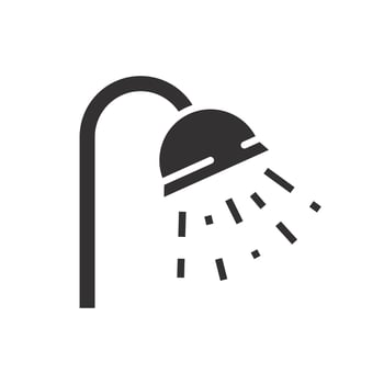 bath room, shower icon, flat illustration vector