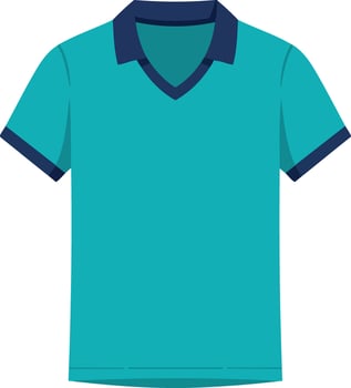 Blue polo shirt with navy collar and sleeve trim casual clothing design for fashion or apparel projects vector