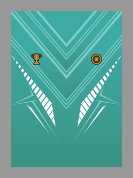 Teal Jersey with Trophy and Badge Emblems vector