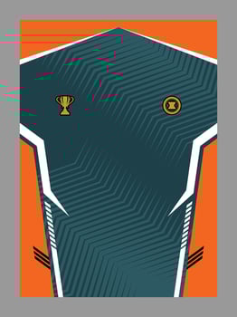 Sports Jersey Mockup with Trophy and Round Emblem vector