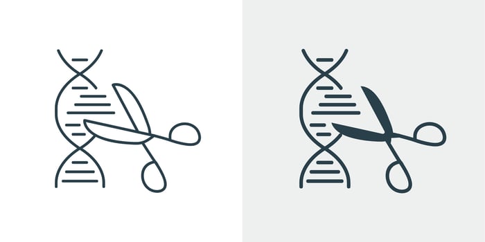 DNA Cutting and Gene Editing Icon. Genetic Modification Symbol Illustration vector