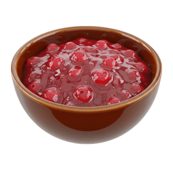 Bowl of Red Cranberry Sauce or Fruit Compote png