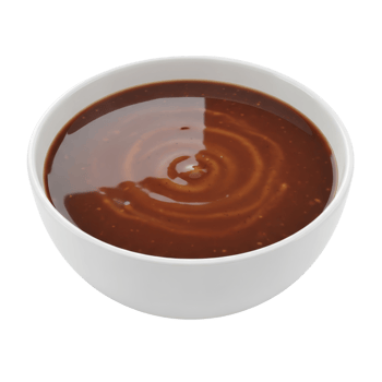 Bowl of Rich Brown Chocolate Sauce or Syrup png