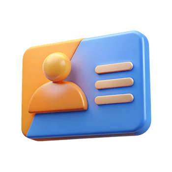 3d icon of a personal identification card with a user profile png