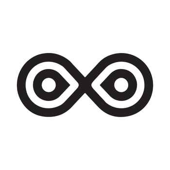 Stylish black and white infinity symbol graphic. vector