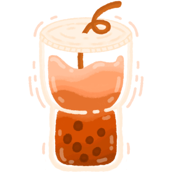 Cute Boba Tea Doodle Illustration png
