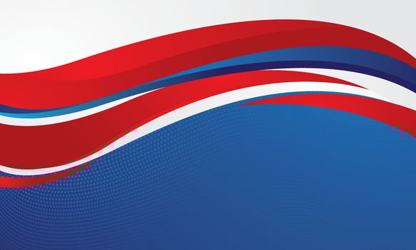Blue red gradient wavy on white background vector