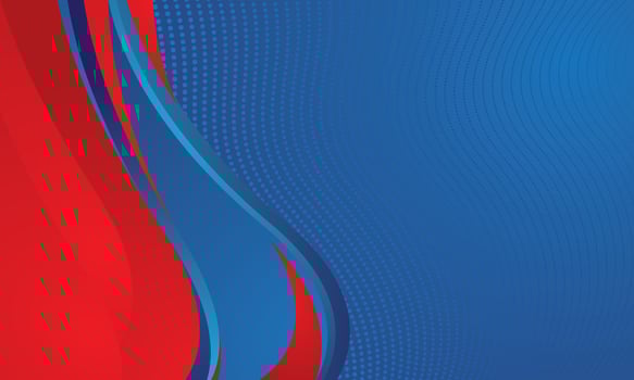 Abstract blue red dark gradient wavy background vector