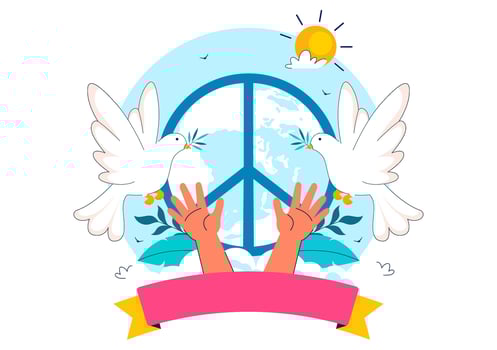 Gandhi Jayanti and International Day of Non-Violence Concept on October 2nd in Flat Style vector