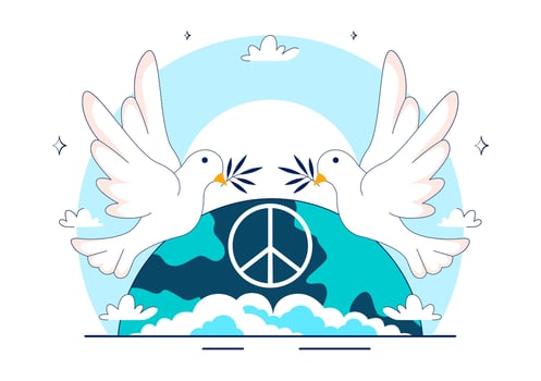 Peace and Non-Violence Awareness Day Illustration with Olive Branch and Dove Symbol vector