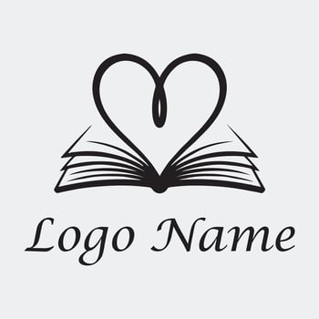 Modern Heart and Book Combined Logo for MindPages Identity vector