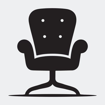 Minimalist Black Armchair Icon for Home and Furniture Concepts vector