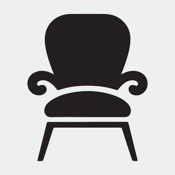 Solid Black Icon of a Modern Armchair for Interior Design Themes vector