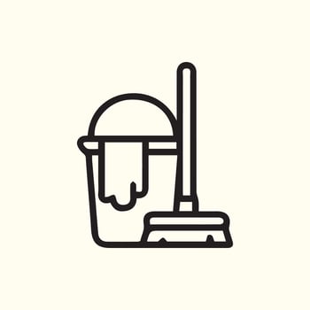 A Simple Graphic of Cleaning Supplies for Home Maintenance Concepts vector
