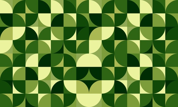 Green eco friendly symbol mosaic seamless pattern illustration set with nature abstract shapes. Fresh organic concept background print. Minimalist environment shape texture, geometry collage. vector