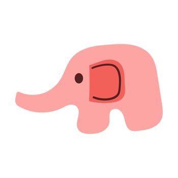 Cute cartoon animal. Elephant character isolated on white background. Stuffed toy for baby . vector