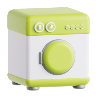 Washing Machine Appliances 3D Illustration png
