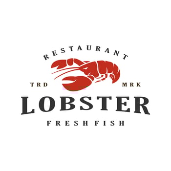 lobster seafood vintage logo design stock template illustration vector