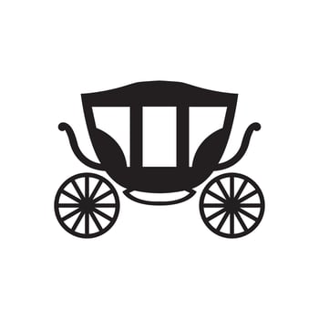 Classic transport carriage silhouette illustration vector