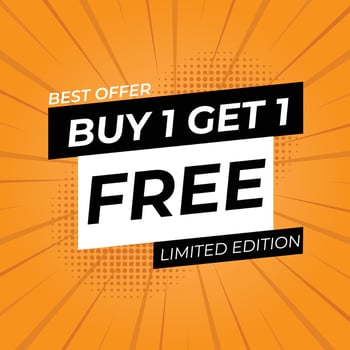 Buy 1 Get 1 Free Sale Tag with Orange Background vector