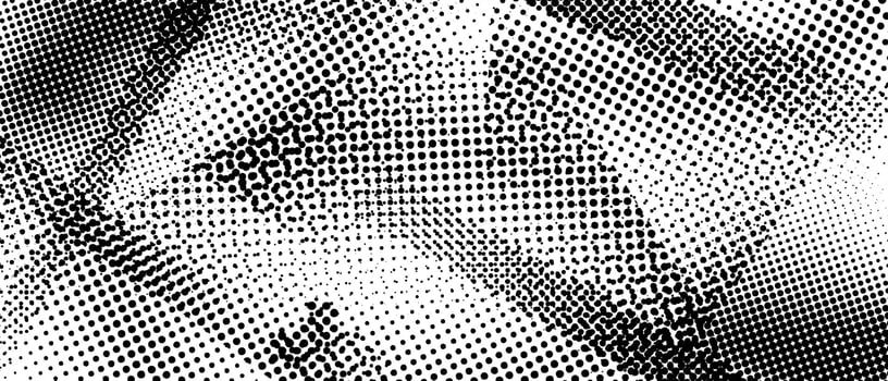 Halftone grunge texture. Distorted rough dirty scratched background. Dotted glitch punk textured wallpaper for banner, poster, flyer, print, overlay, brochure. Distress scuffed grunge backdrop vector