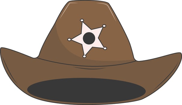 Classic Cowboy Hat Illustration Isolated on White Background. vector
