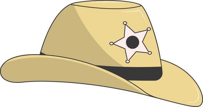 Classic Cowboy Hat. Cartoon Illustration. vector