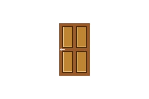 wooden door icon flat design vector