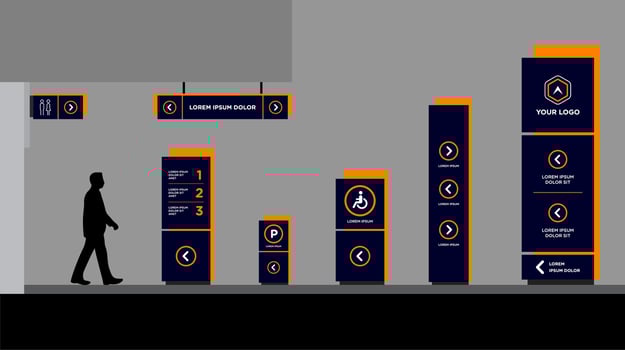 interior signage template set corporate identity vector