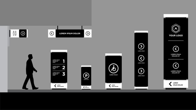 tower Exterior and interior signage vector