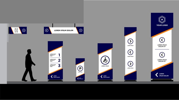 tower Direction signs Exterior and interior vector