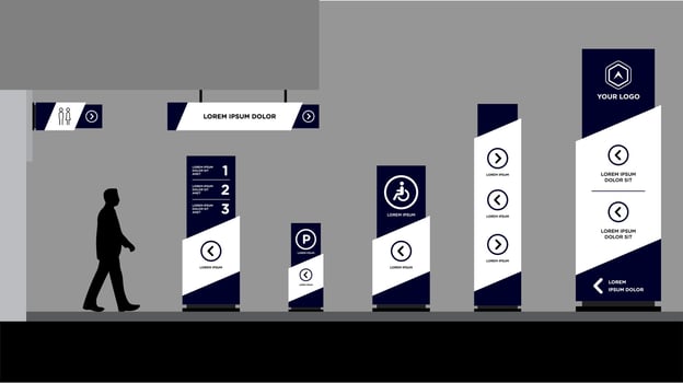 Tower A set of outdoor and indoor signs for advertising vector