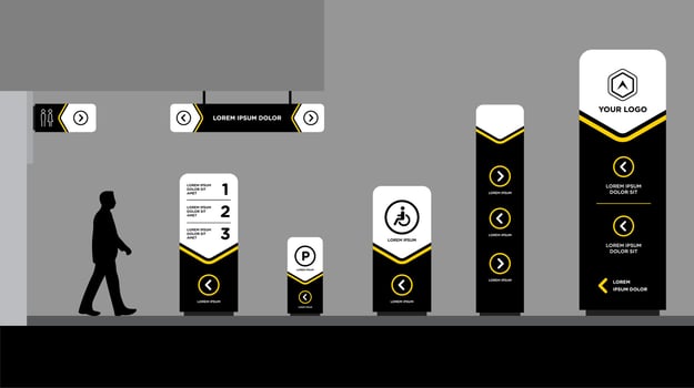 Tower Outdoor advertising set for street city promotion vector