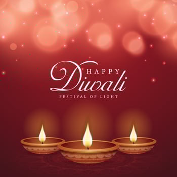 Diwali celebration with lamps and lights vector