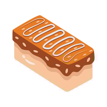 A golden 2d style icon of classic pastry vector