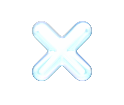 A sleek, iridescent 3D multiplication symbol with a soft, futuristic, and elegant look, 3d illustration png