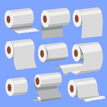 assorted paper rolls on blue background vector