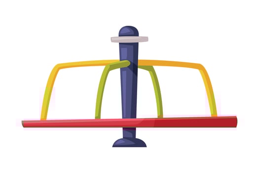Playground Equipment with Metal Roundabout with Rotating Board Illustration vector