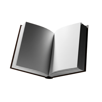 An open book with blank pages, isolated on transparent background, invites the reader to fill its pages with stories and ideas png