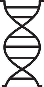 DNA double helix black outline simple design isolated on transparency background symbolizing genetics biology science and molecular structure vector