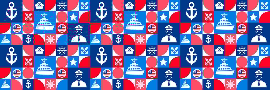 us coast guard birthday or happy birthday us coast guard Geometric shape pattern background, banner or poster design template. observed every year in August. Holiday concept. Use to any Template, vector